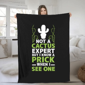 Discover Not A Cactus Expert Sarcastic Valentines Day Prick Fleece Blankets