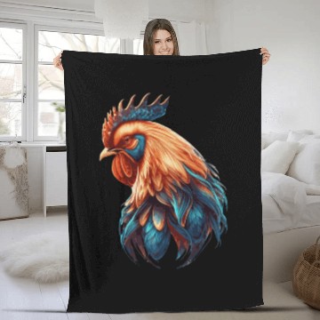Discover Flower Crown Chicken Floral Farm Animal Pet Fleece Blankets