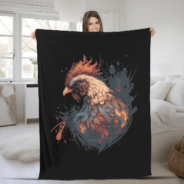 Discover Abstract Graffiti Chicken Farm Animal Pet Chickens Fleece Blankets