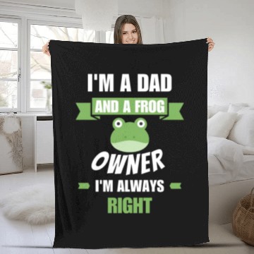 Discover Dad and frog owner Fleece Blankets