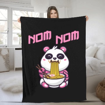 Discover Nom Nom China Japan Panda Ramen Noodles Noodle Fan Fleece Blankets
