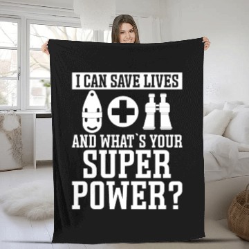 Discover Lifeguard i can save lives swimming pool guard Fleece Blankets