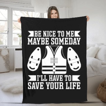 Discover Lifeguard be nice to me swimming pool guard Fleece Blankets