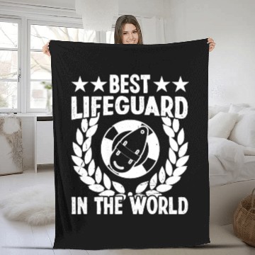 Discover Best lifeguard in world swimming pool guard Fleece Blankets