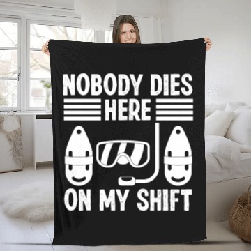 Discover Lifeguard nobody dies here swimming pool guard Fleece Blankets