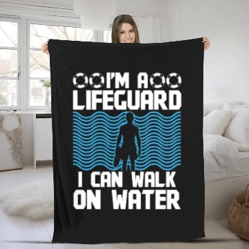 Discover Lifeguard can walk on water swimming pool guard Fleece Blankets