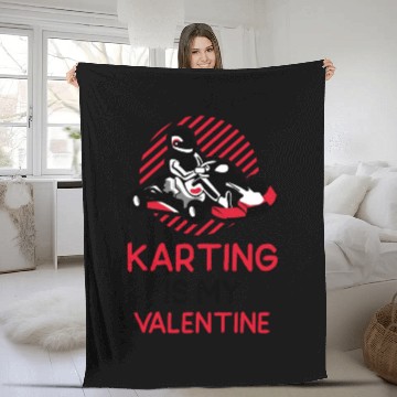Discover Karting Is My Valentine | Sports Player Fleece Blankets