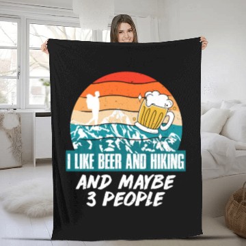 Discover I like Beer and Hiking Mountain lover Wanderlust Fleece Blankets