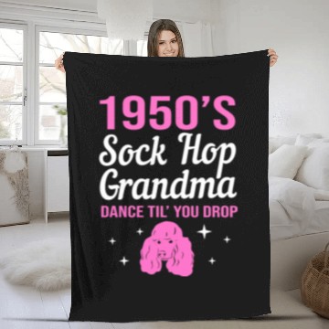 Discover Retro Dance 1950s Sock Hop Dancing Grandma Fleece Blankets