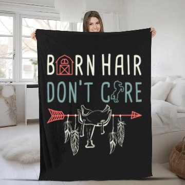 Discover Horse Lover Equestrian Riding Barn Hair Dont Care Fleece Blankets