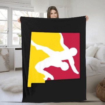Discover New Mexico Wrestling Fleece Blankets