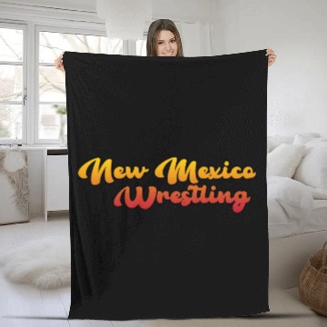 Discover New Mexico Wrestling Fleece Blankets