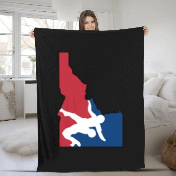 Discover Idaho Wrestling (USA Colors) Fleece Blankets