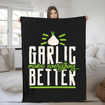 Discover Garlic Garlic Cloves Garlic Lover Cooking Fleece Blankets
