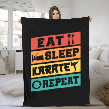 Discover Karate Belt Eat Sleep Karate Repeat Fleece Blankets