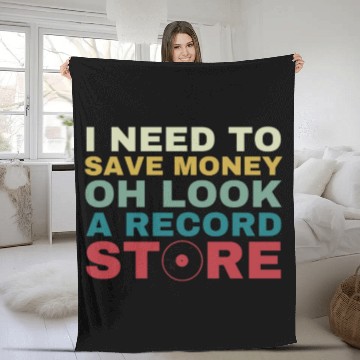 Discover Look A Record Store Funny Vinyl Collecting LP Fleece Blankets