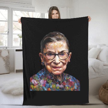 Discover Ruth Bader Ginsburg portrait in a Monet style Fleece Blankets