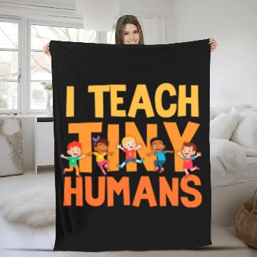 Discover I Teach Tiny Humans Preschool Teacher Fleece Blankets