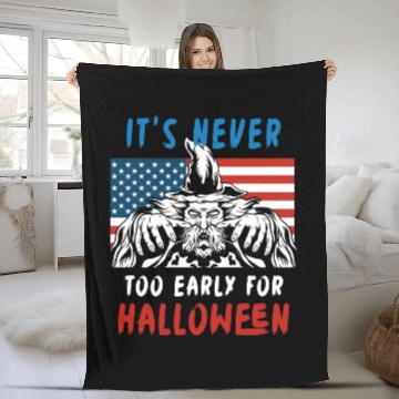 Discover It is Never Too Early For Halloween Wizard Fleece Blankets