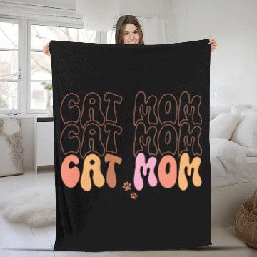 Discover Cat Mom Quotes Fleece Blankets