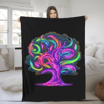 Discover Trippy Tree Fleece Blankets