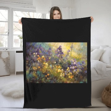 Discover Flower Painting Fleece Blankets