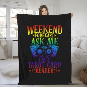 Discover WEEKEND FORECAST ASK ME I'M A TAROT CARD Fleece Blankets