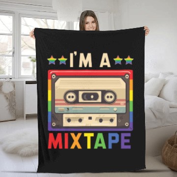 Discover I'm A Mixtape Rainbow Pride Month LGBTQ Gay Pride Fleece Blankets