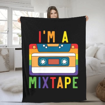 Discover I'm A Mixtape Rainbow Pride Month LGBTQ Gay Pride Fleece Blankets