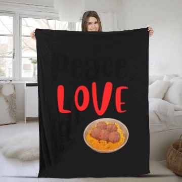 Discover Peace Love and Meatballs Fleece Blankets