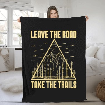 Discover Trail Running Leave The Road Take Trail Race Lover Fleece Blankets