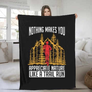 Discover Trail Running Nothing Makes You Athletes Hiking Fleece Blankets