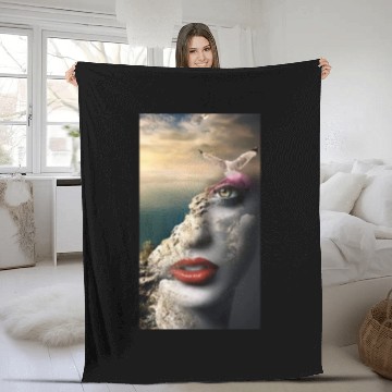 Discover la femme et le nature Fleece Blankets