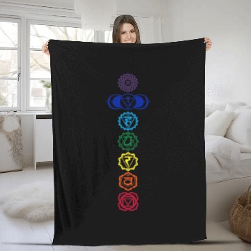 Discover 7 Colored Chakras Yoga Fleece Blankets