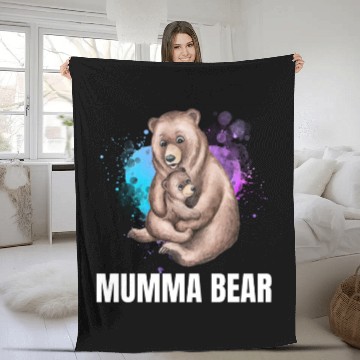 Discover Mumma Bear, Mother's Day, Mom Fleece Blankets