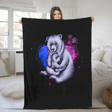 Discover Mumma Bear, Mother's Day, Mom Fleece Blankets