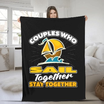 Discover Sailing Sailor Couple Fleece Blankets