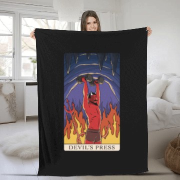 Discover Tarot Devils Press Fitness Gym Bodybuilding Fleece Blankets