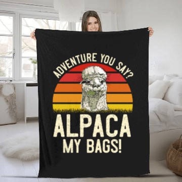 Discover Alpaca my Bags Mountaineer funny Hiking Fleece Blankets