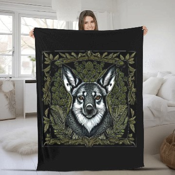 Discover Leaf Whirlwind Corgi Fleece Blankets