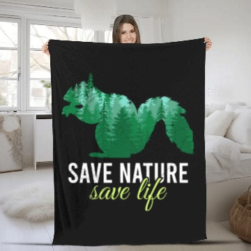 Discover Save Nature Save Life Design environment Fleece Blankets