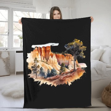 Discover Bryce Canyon Watercolor Wonderland Fleece Blankets