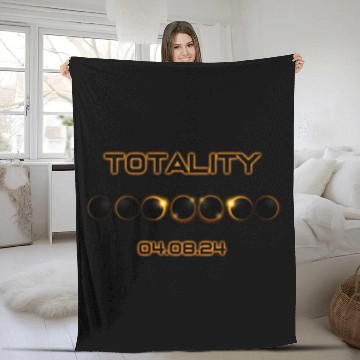Discover Totality 04.08.24 Total Solar Eclipse April 8 2024 Fleece Blankets