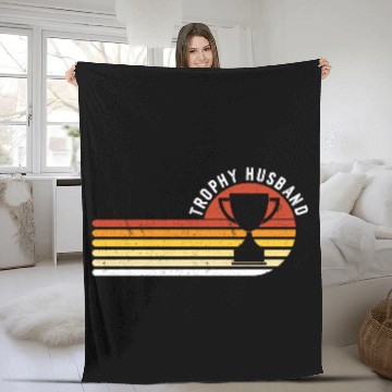 Discover Trophy Husband Funny design for Cool Father or Dad Fleece Blankets