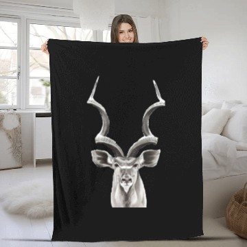 Discover The African Greater Kudu Fleece Blankets