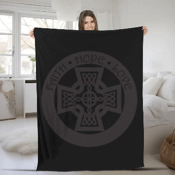 Discover Timeless Celtic Cross With Celtic Knots Faith Fleece Blankets
