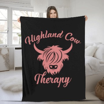 Discover Highland Cow Therapy Fleece Blankets