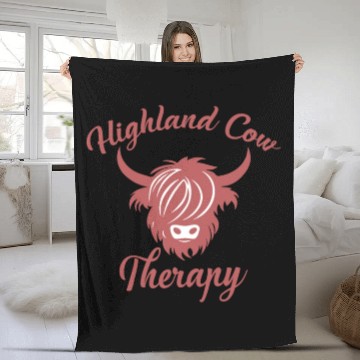 Discover Highland Cow Therapy Fleece Blankets