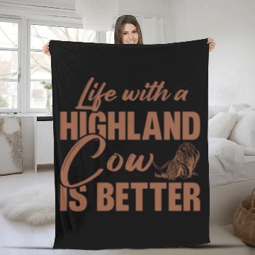 Discover Life With A Highland Cow Is Better Scottish Cattle Fleece Blankets