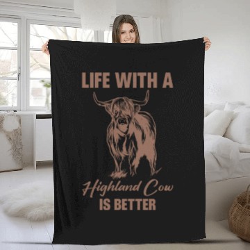 Discover Life With A Highland Cow Is Better Scottish Cattle Fleece Blankets